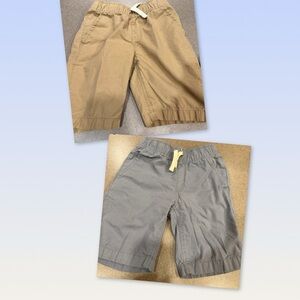 The Children's Place boys' khaki and grey elastic waist pull-on shorts